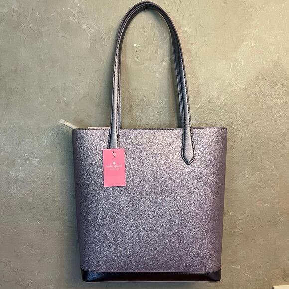NWT Kate Spade Tinsel Lilac Frost Glitter Tote Bag - Picture 3 of 16